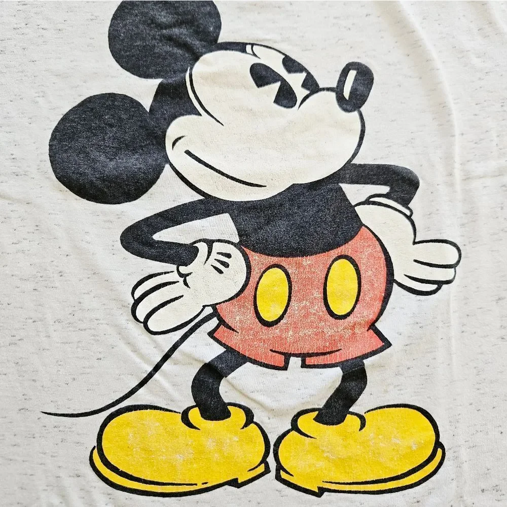 Vintage Disney Mickey Mouse Classic Short Sleeve Ringer Graphic Tee T-Shirt OS